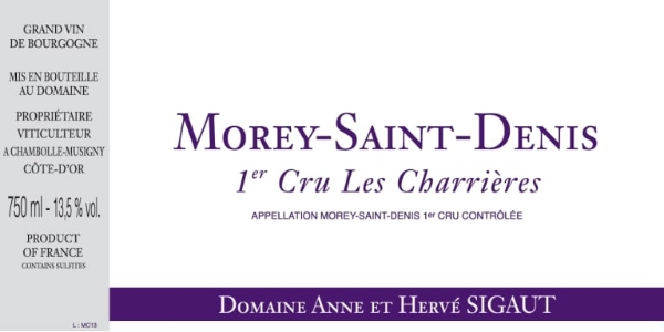 Picture of 2020 Domaine Sigaut - Morey St. Denis Charrieres (pre arrival)