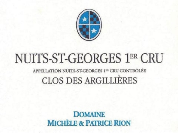 Picture of 2020 Michele & Patrice Rion - Nuits St. Georges Clos des Argillieres