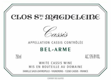 Picture of 2020 Clos St. Magdeleine  Cassis Blanc Bel-Arme