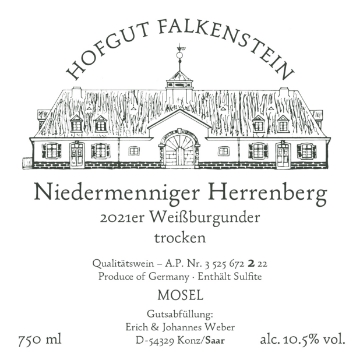 Hofgut Falkenstein Weissburgunder Trocken label