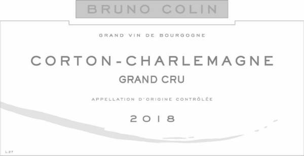 Bruno Colin Corton Charlemagne label