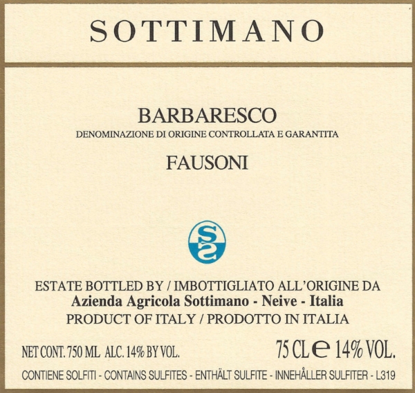 Sottimano Barbaresco Fausoni label
