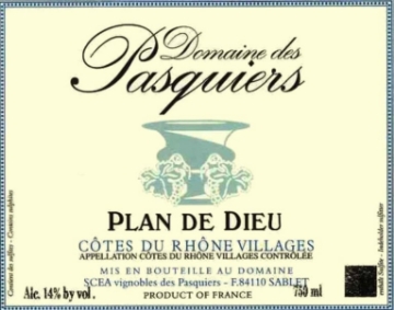Picture of 2021 Domaine des Pasquiers - Cotes du Rhone Villages Plan de Dieu