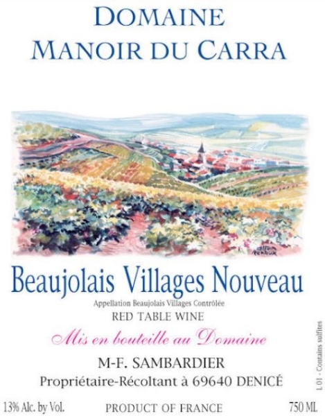 Picture of 2022 Domaine Manoir du Carra - Beaujolais Nouveau