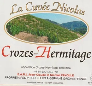 Picture of 2018 Fayolle - Crozes Hermitage Cuvee Nicolas