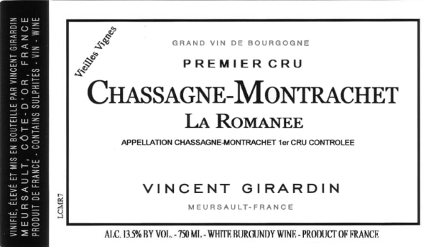 Picture of 2020 Vincent Girardin - Chassagne Montrachet Romanee