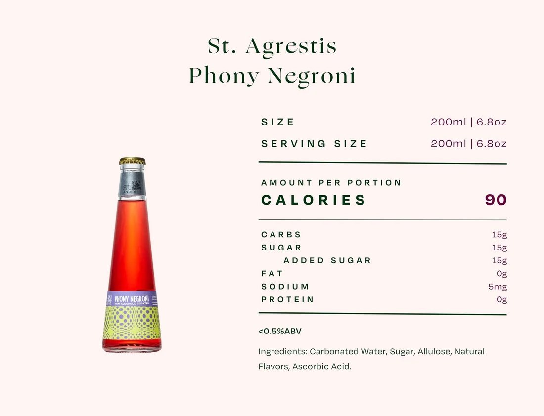 St Agrestis Phony Negroni N/A Cocktail 2pk MacArthur Beverages