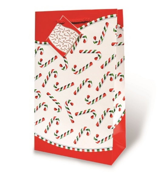 Picture of Gift Bag - 2bottle Candy Cane