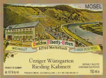 Alfred Merkelbach Urziger Wurzgarten Kabinett label
