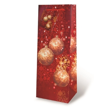 Picture of Gift Bag - Festive Holiday Red ornament
