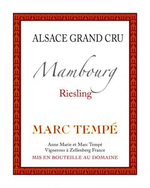 Marc Tempe Riesling Grand Cru Mambourg label