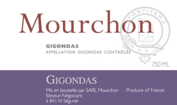 Mourchon Gigondas label
