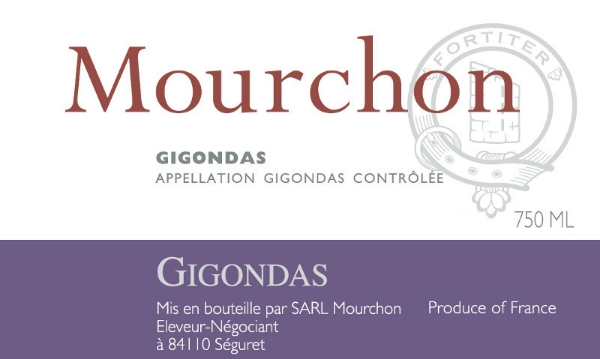 Mourchon Gigondas label