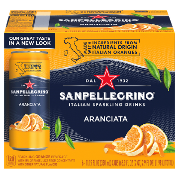 Picture of San Pellegrino Sparkling Aranciata(orange) 6pk