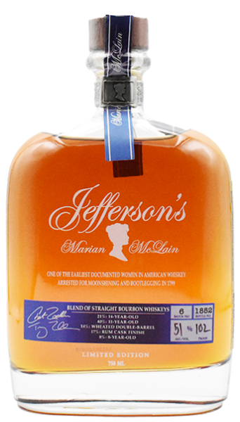 Picture of Jefferson's 'Marian McLain' Limited Edition Straight Bourbon Whiskey 750ml