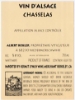 Albert Boxler Chasselas back label