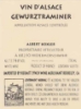 Albert Boxler Gewurztraminer back label