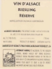 Albert Boxler Riesling Reserve back Label