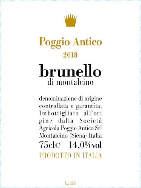 Picture of 2018 Poggio Antico - Brunello di Montalcino