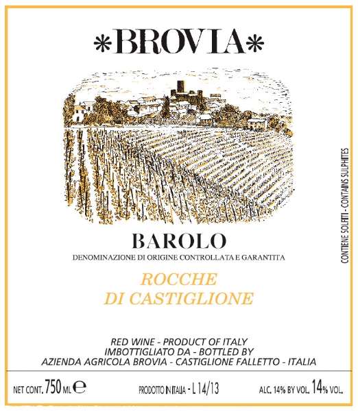 Brovia Barolo Rocche di Castiglione label