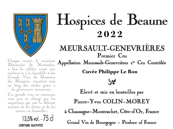 Hospice de Beaune Colin-Morey Meursault Genevrieres Phillipe Le Bon label