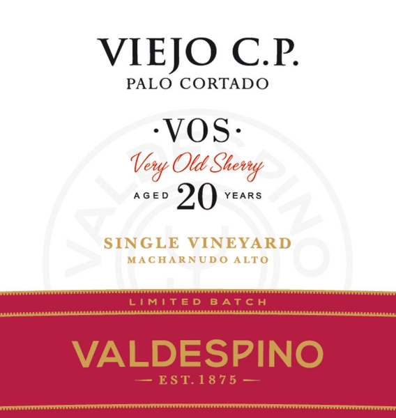 Valdespino Palo Cortado VOS Viejo C.P. label