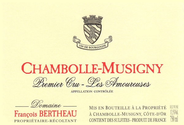 Francois Bertheau Chambolle-Musigny 1er Cru Les Amoureuses label