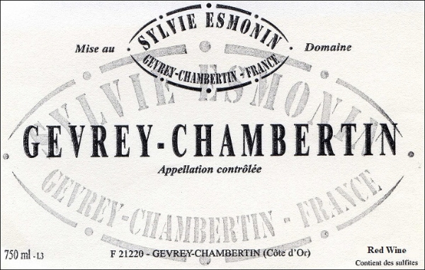 Sylvie Esmonin Gevrey-Chambertin label