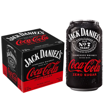 Picture of Jack Daniel's & Coke ZERO RTD Cocktail 4pk