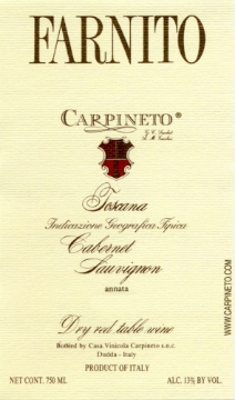 Carpineto Farnito label