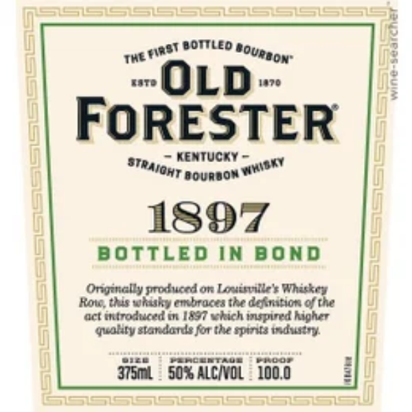Picture of Old Forester 1897 Bottled In Bond Bourbon Whiskey 375ml