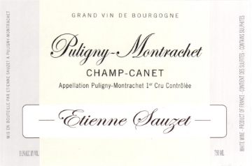 Etienne Sauzet Puligny-Montrachet Champ-Canet label