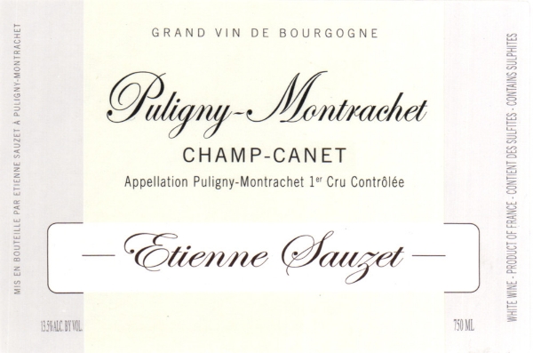 Etienne Sauzet Puligny-Montrachet Champ-Canet label