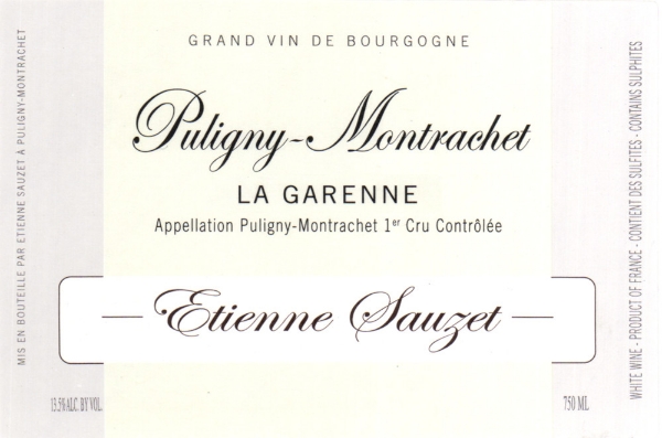 Etienne Sauzet Puligny-Montrachet La Garenne label