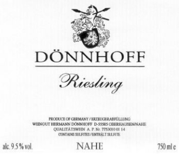 Picture of 2023 Donnhoff - Riesling Estate Qba