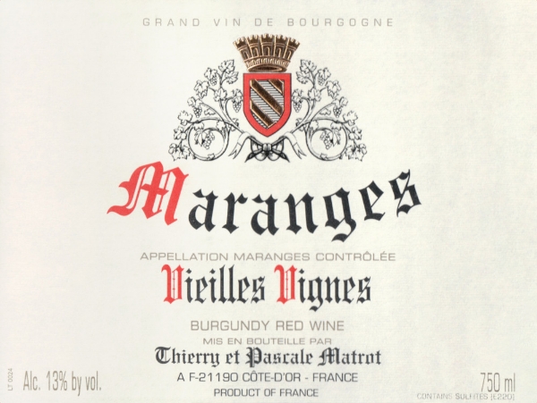 Thierry Matrot Maranges Vieilles Vignes label