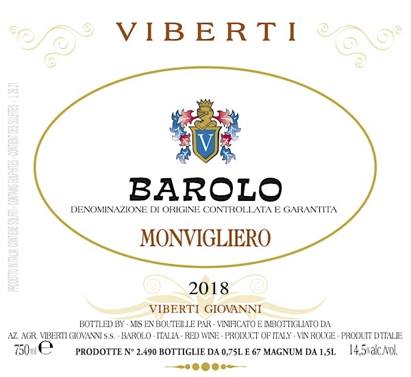 Picture of 2018 Viberti, Giovanni - Barolo Monvigliero (750Ml)