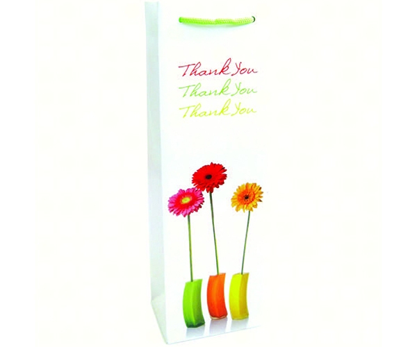 Gift Bag - Thank You spring three Zinnia flowers