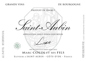 Marc Colin Saint Aubin Cuvee Luce label