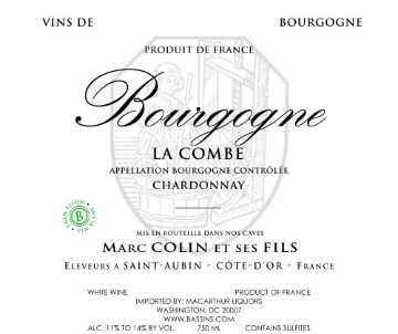 Marc Colin Bourgogne Blanc label