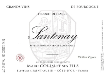 Marc Colin Santenay Rouge label