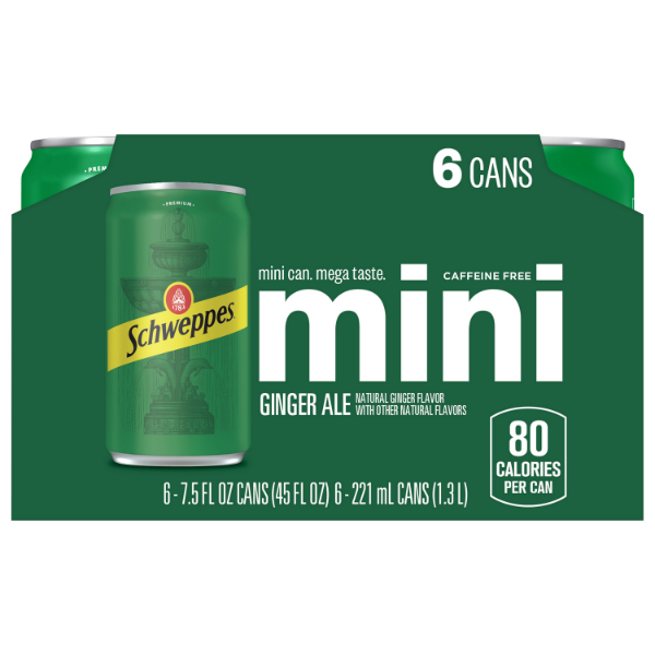 Picture of Schweppes Mini Ginger Ale 7.5oz 6pk cans
