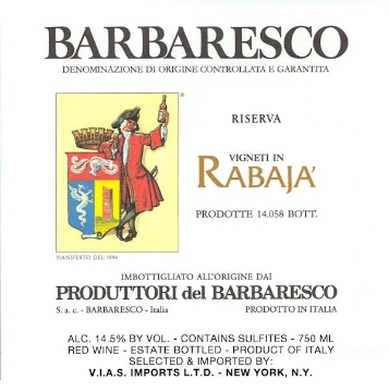 Picture of 2020 Produttori del Barbaresco - Barbaresco DOCG Riserva Rabaja MAGNUM (1.5L)