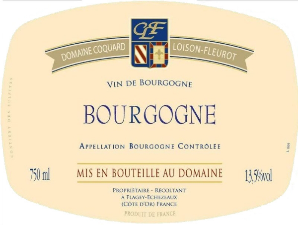 Coquard Loison Fleurot Bourgogne Rouge label