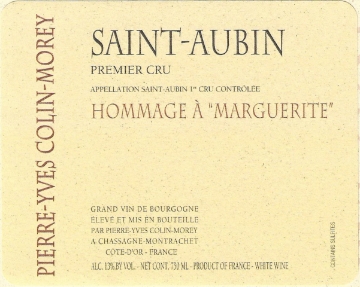 Pierre-Yves Colin-Morey Saint-Aubin Hommage a Marguerite label